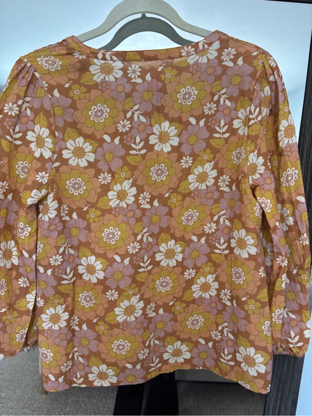 Marine Layer Floral Print Midi Skirt in Mustard, Pink & White